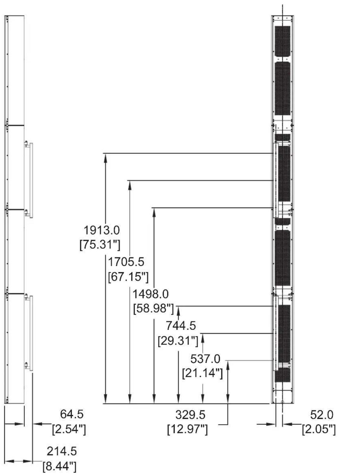 TANNOY QFlex 8 - WALL BRACKET MOUNTING CENTRES - QFLEX 48 - 1