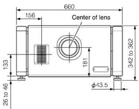 660 156 Center of lens 133 181 342 to 362 26 to 46 φ43.5