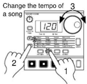 Change the tempo of a song 120 3 2 1
