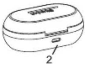 Diagram of a device with labeled parts, showing a housing and internal components.