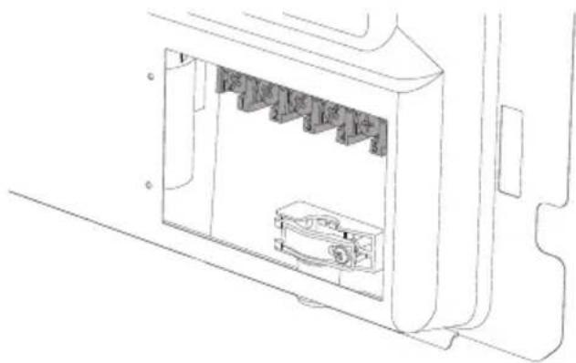 Technical line drawing of an electrical connector or socket assembly (no text or symbols visible)