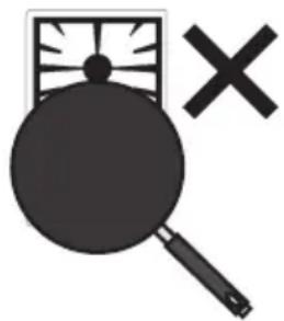 Simple icon of a magnifying glass with a grid pattern and an 'X' symbol, no text or labels present.