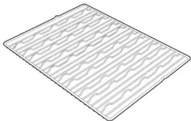 Isometric view of a grid-patterned rectangular panel with no text or symbols