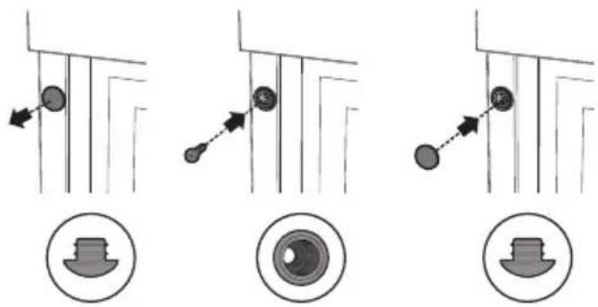 Diagram illustrating three mechanical or electrical system configurations with labeled components and directional arrows indicating motion.