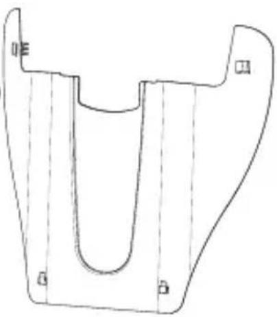 Line drawing of a garment pattern piece with no text or symbols