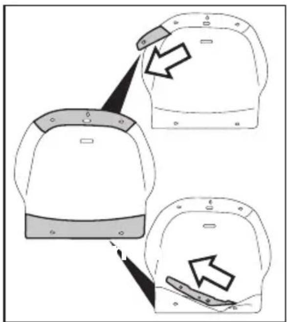 Diagram illustrating a mechanical or electrical component with directional arrows indicating movement or force direction.