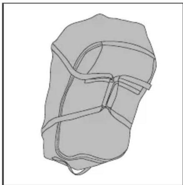 3D wireframe model of a mechanical component with no visible text or symbols