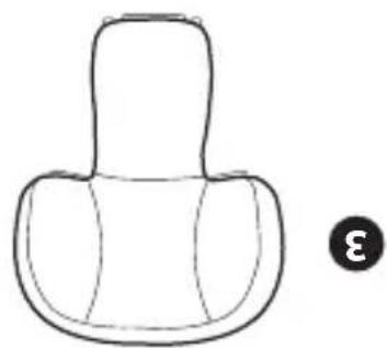 Simple line drawing of a mechanical component with a circular symbol labeled '3' (no text or symbols on the object itself)