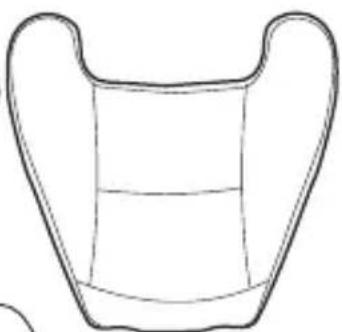 Simple line drawing of a chair or seat with no text, numbers, or symbols