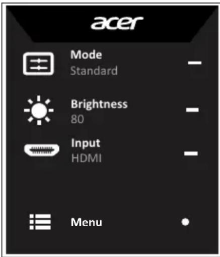 acer Λειτουργία Τυπική Φωτεινότητα 80 Είσοδος HDMI Μενού