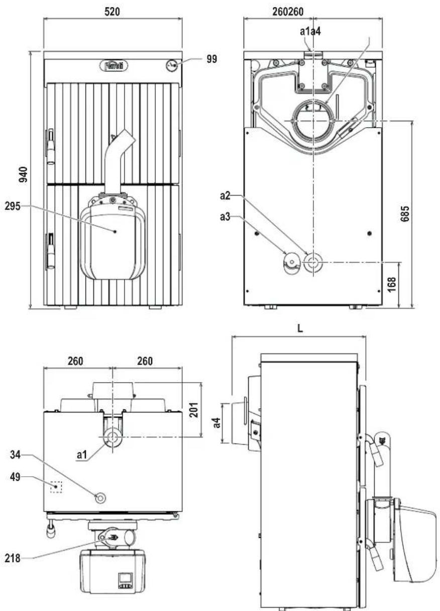 FERROLI Sun Pellet - Dimensions - 1