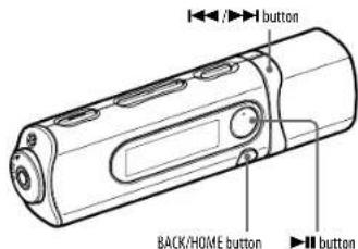 ◄◄/►►► button, BACK/HOME button, ►►► button