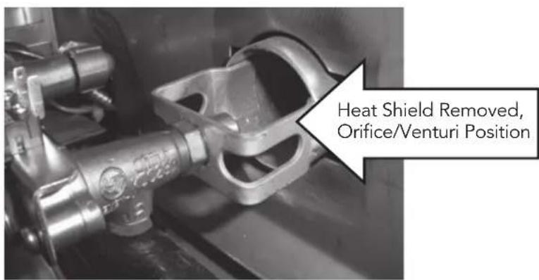 Heat Shield Removed, Orifice/Venturi Position