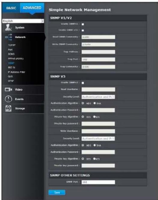 BASIC ADVANCED Simple Network Management SNMP V1/V2 Enable SNMP V1: Enable SNMP V2: Reset SNMP Community: public Write SNMP Community: private True Address: True Port: 162 True Community: public SNMP V3 Enable SNMP V3: Real Utilities: Security Level: Authentication and Ph: Authentication Algorithm:…