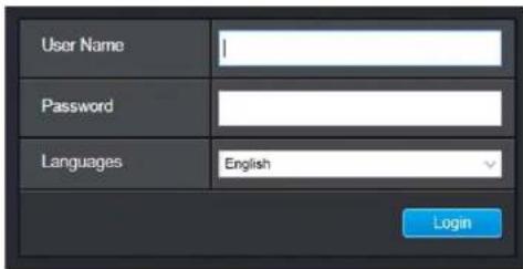 User Name Password Languages English Login