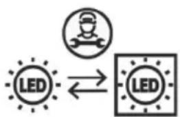 graph TD A["User Icon"] --> B["LED"] B <--> C["LED"]