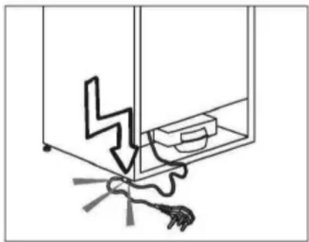Simple line drawing of a device inside a container with a lightning bolt and cable, no text or symbols present.