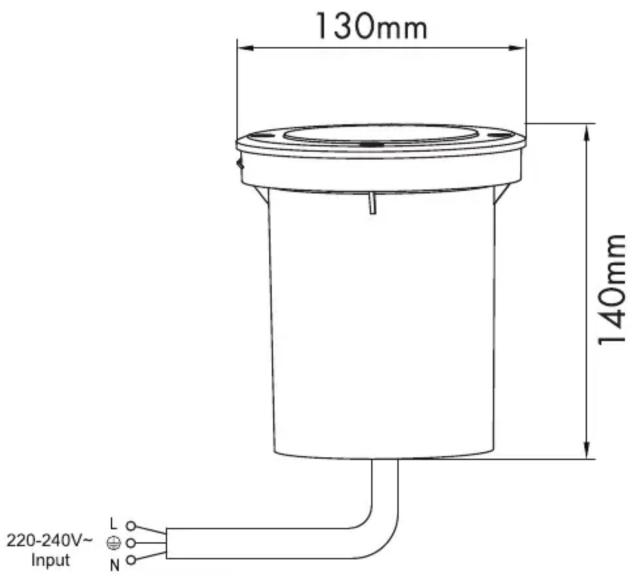 130mm 140mm 220-240V~ Input L N