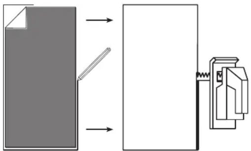 Diagram illustrating a document being scanned into a blank page with a magnified view showing the paper's internal structure.