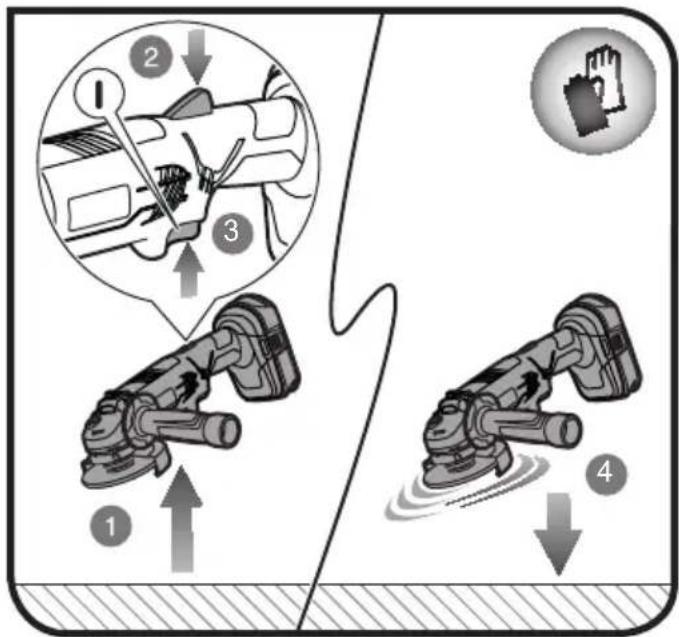 Diagram illustrating four stages of a robotic arm movement, showing hand positioning and motion changes.