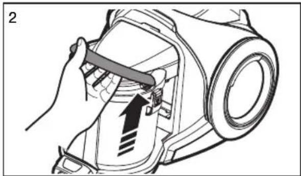 Illustration of a hand using a tool to adjust or install a device component, with no visible text or symbols.
