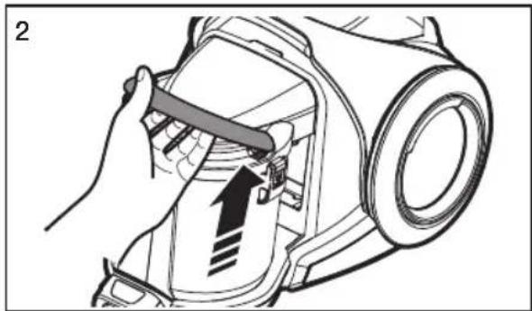 Illustration of a hand using a tool to adjust or install a device component, with no visible text or symbols.