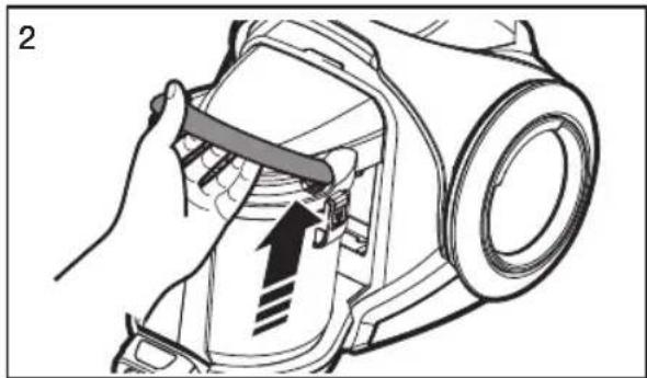 Illustration of a hand using a tool to adjust or install a device component, with no visible text or symbols.