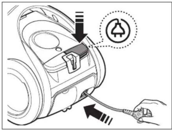 Diagram showing a plug inserted into a car's air vent with a warning symbol and cable, indicating electrical hazard.