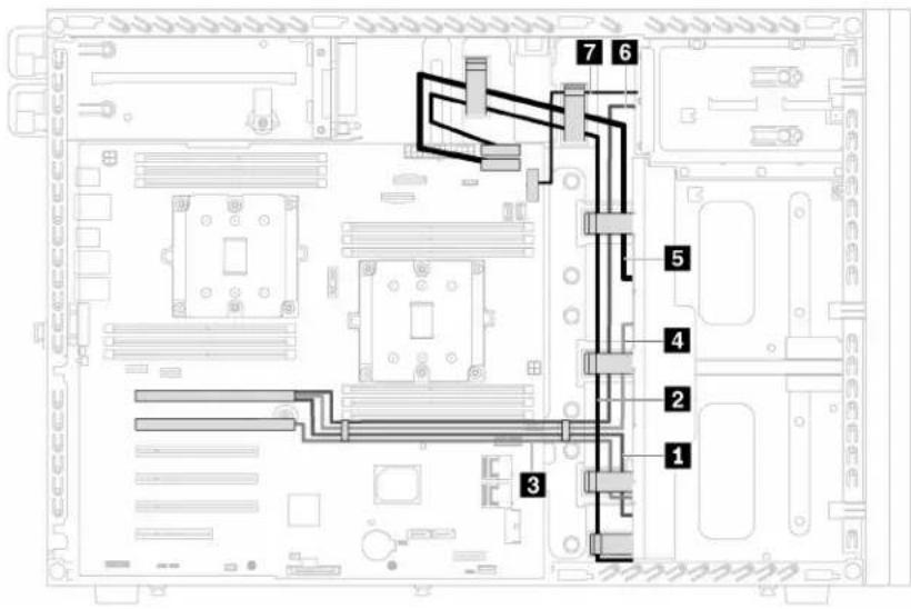 Technical diagram of an electronic device floor plan with numbered components and circuit connections