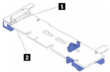 Technical diagram of a mechanical assembly with labeled parts 1 and 2