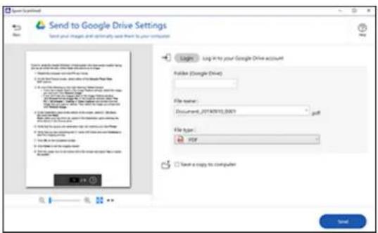 Send to Google Drive Settings Send your Google and optically save them to your computer Log: Log In to your Google Drive account Folder (Google Drive) File name: Document_01740511,0003 PDF File type: PDF □ Save a copy to computer