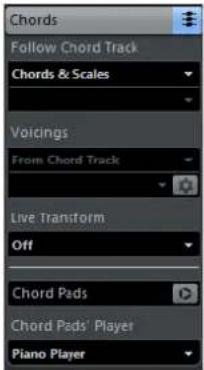 Chords Follow Chord Track Chords & Scales Voicings From Chord Track Live Transform Off Chord Pads Chord Pads' Player Piano Player