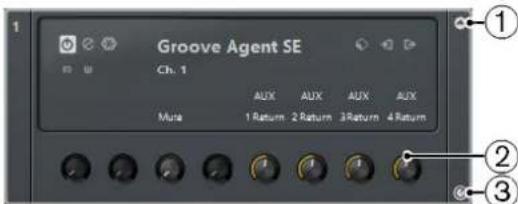 Groove Agent SE Ch. 1 Mina AUX AUX AUX AUX 1 Return 2 Return 3 Return 4 Return