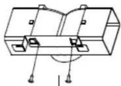 Technical line drawing of a mechanical assembly with mounting holes and a central hub.