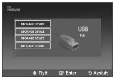 WISELINK STORAGE DEVICE STORAGE DEVICE STORAGE DEVICE STORAGE DEVICE USB SUM Flytt Enter Avslutt