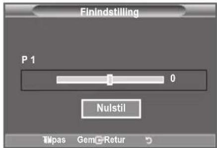Finindstilling P 1 0 0 Nulstil Gem Flyt Retur