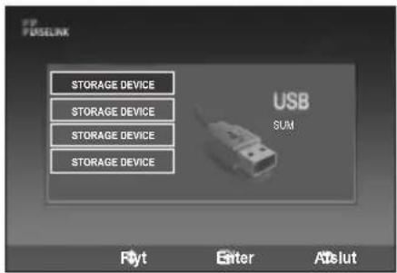 FOR PUSELINK STORAGE DEVICE STORAGE DEVICE STORAGE DEVICE STORAGE DEVICE USB SUM Play Enter Afslut