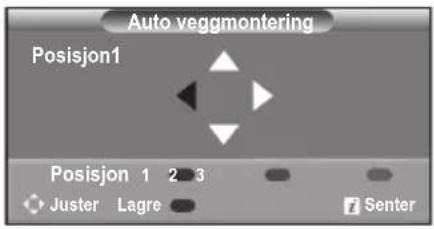 Auto veggmontering Posisjon 1 Posisjon 1 2 3 Juster Lagre Senter
