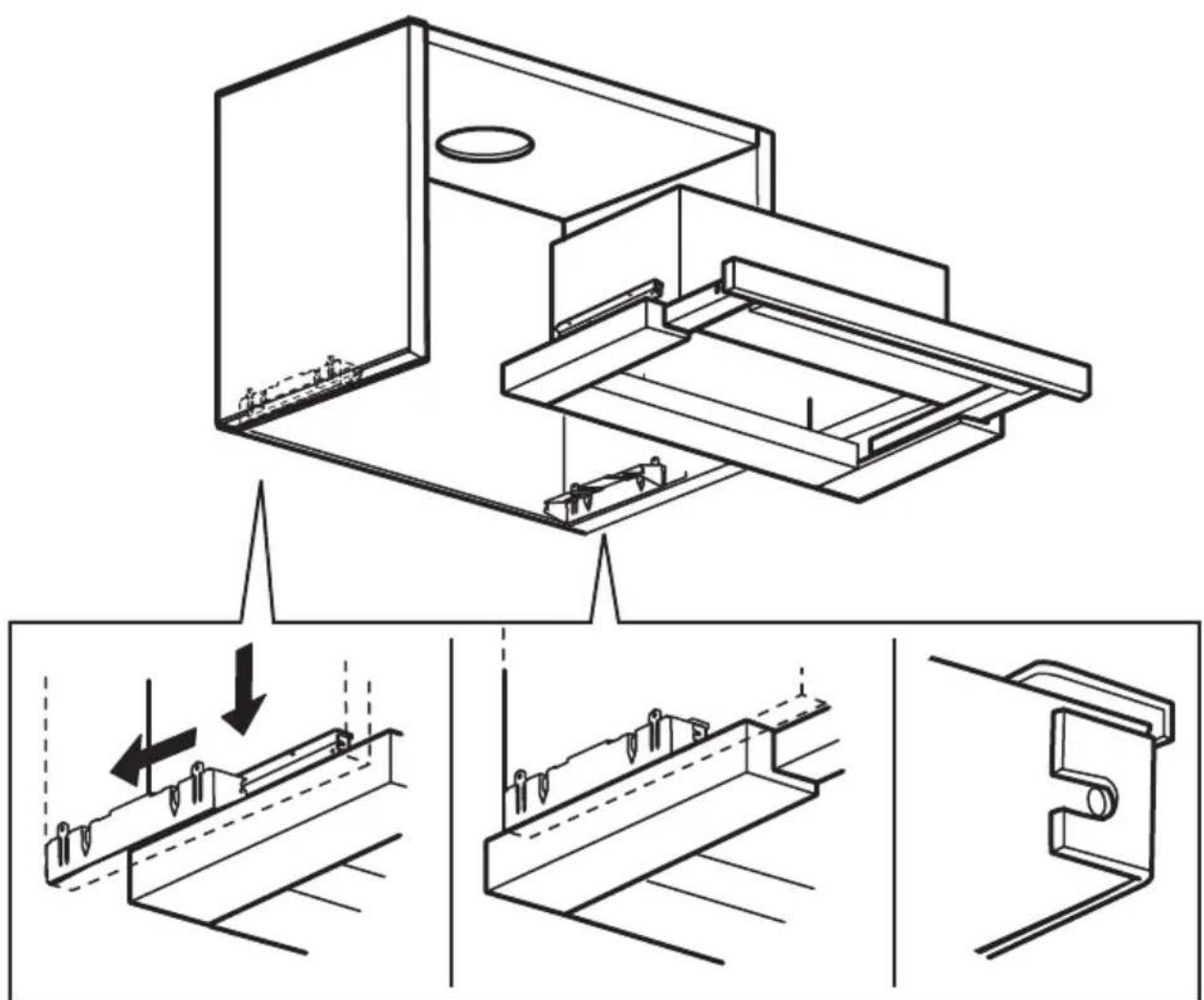 Technical diagram illustrating a mechanical assembly with labeled components and directional arrows indicating motion or force.