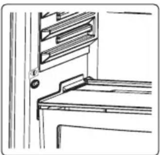 Line drawing of a cabinet or rack with a handle and ladder, no text or symbols present.
