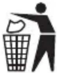 Silhouette of a person disposing of trash into a bin (no text or symbols)