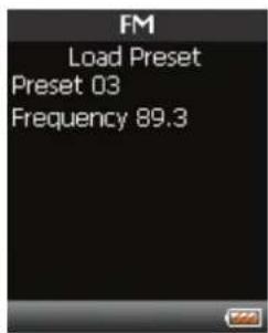 FM Load Preset Preset 03 Frequency 89.3