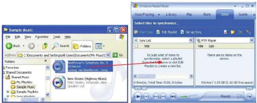 Sample Music File Edit View Favorites Tools Help Back Search Folders Address C:\Documents and Settings\All Users\Documents\My Music\ Go Folders Favorites Shared Documents Shared Music My Playlists Sample Music Sample Playlists Sync Playlists Beethoven's Symphony No. 9 (Scherzo) Ludwig van Beethoven,…