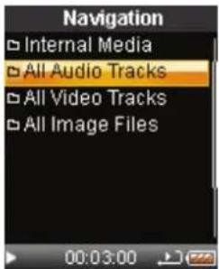 Navigation Internal Media All Audio Tracks All Video Tracks All Image Files