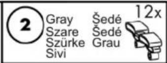 2 Gray Šedé 12x Szare Šedé Szürke Grau Sivi