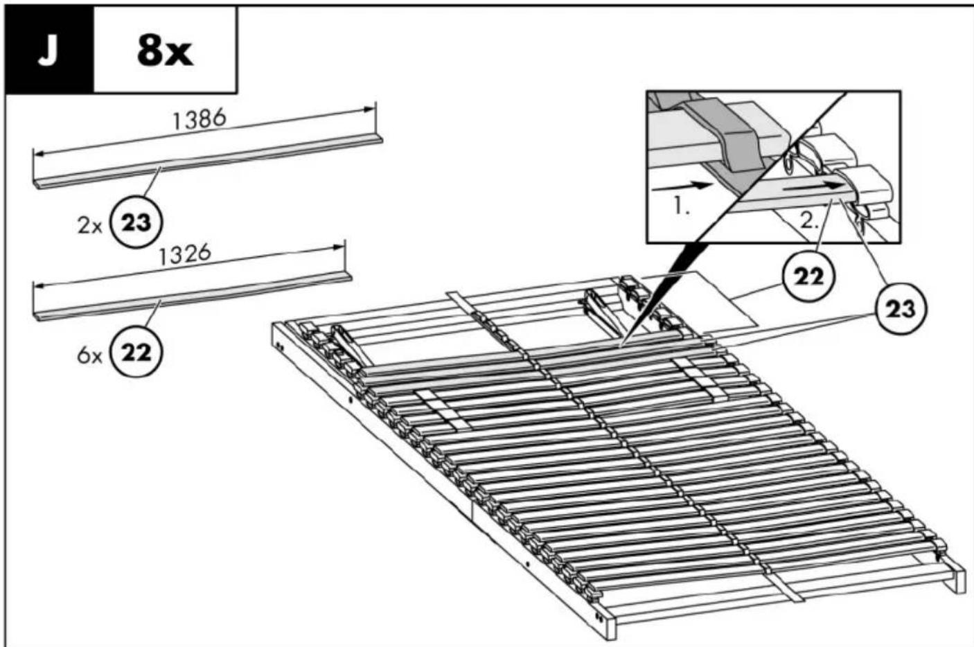 J 8x 1386 2x 23 1326 6x 22 1. 2. 22 23