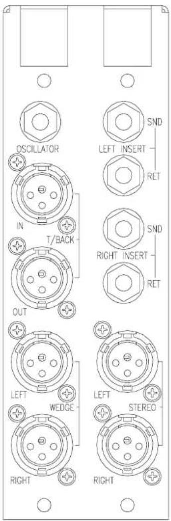 OSCILLATOR IN T/BACK OUT LEFT WEDGE RIGHT SND LEFT INSERT RET SND RIGHT INSERT RET LEFT STEREO RIGHT