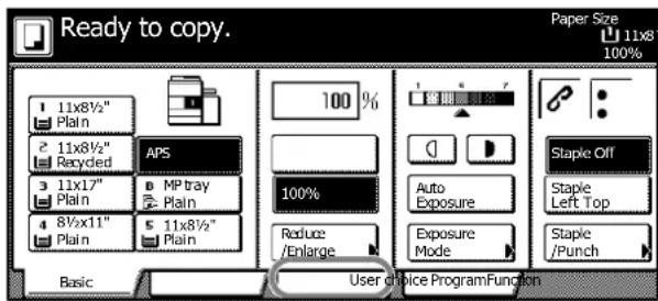 Ready to copy. 11x8½" Plain 2 11x8½" Recycled APS 3 11x17" Plain 4 8½x11" Plain 5 11x8½" Plain 100% 100% Reduce /Enlarge Basic User choice ProgramFunction Paper Size 11x8 100% Staple Off Staple Left Top Staple /Punch
