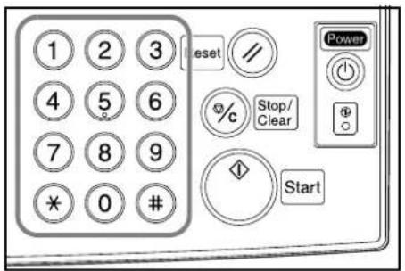 1 2 3 4 5 6 7 8 9 * 0 # Reset % Stop/ Clear Power Start