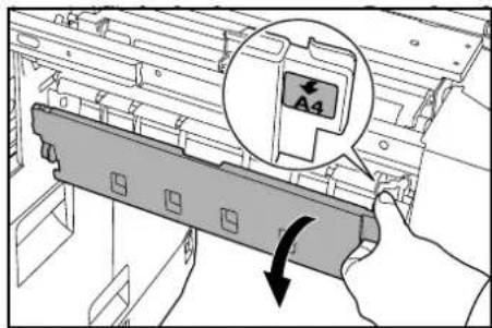 Technical diagram showing a mechanical component with a labeled section A4 and directional arrow indicating motion or assembly.